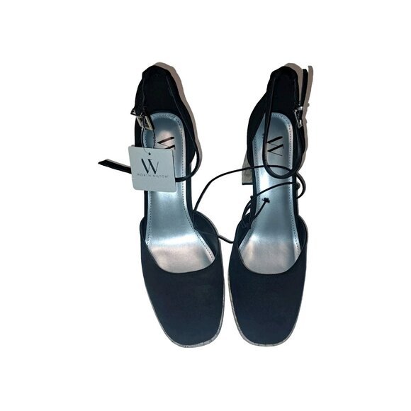 WORTHINGTON Size 10 Black Women’s Slingback Chunky Cork Heel- - Picture 3 of 7